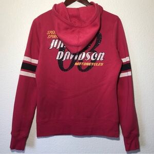 Vintage Harley-Davidson pink bedazzled zip up hoodie women’s size medium